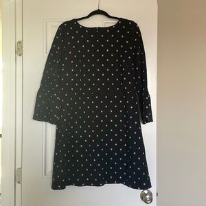 Black, White, Pink 3/4 puff Sleeve Loft Dress